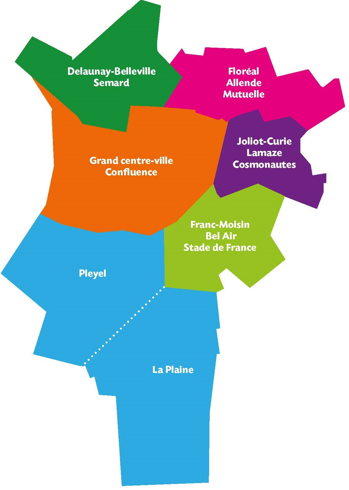 Carte des quartiers de Saint-Denis